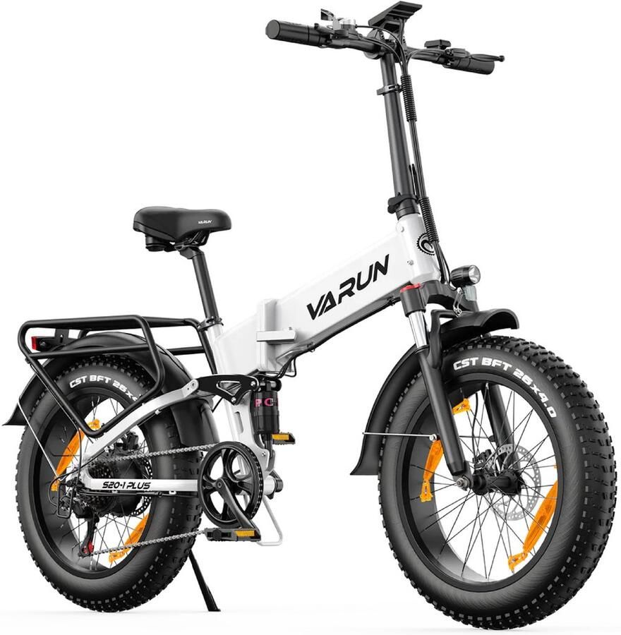 VARUN S20-1 PLUS E-bike 25 km u 20inch dikke banden 60km actieradius Shi o 7-speed 250W motor 48V13Ah accu 55 N·m dubbele schijfrem aluminium frame wit