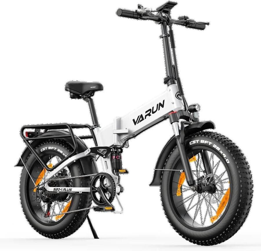 VARUN S20-1 PLUS E-bike 25 km u 20inch dikke banden 60km actieradius Shi o 7-speed 250W motor 48V13Ah accu 55 N·m dubbele schijfrem aluminium frame zwart