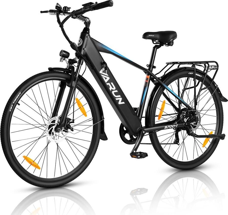 VARUN S700-1 E-bike 25 km u 28inch all-terrainvering 50km actieradius 250W motor 48V 10.4Ah accu 55 N·m Shi o 7-speed Max draagvermogen 150 kg -zwart