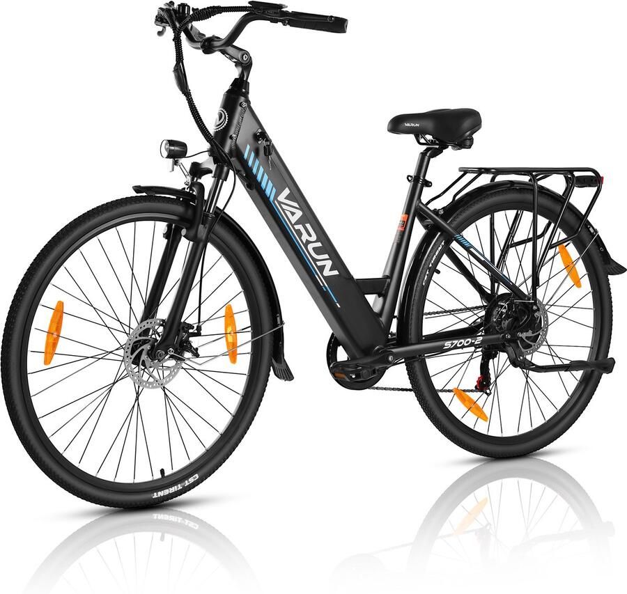VARUN S700-2 E-bike 25 km u 28inch 50km actieradius 250W motor 499.2Wh accu 55 N·m EABS dubbele schijfrem Shi o 7-speed All-terrain hydraulische vering zwart