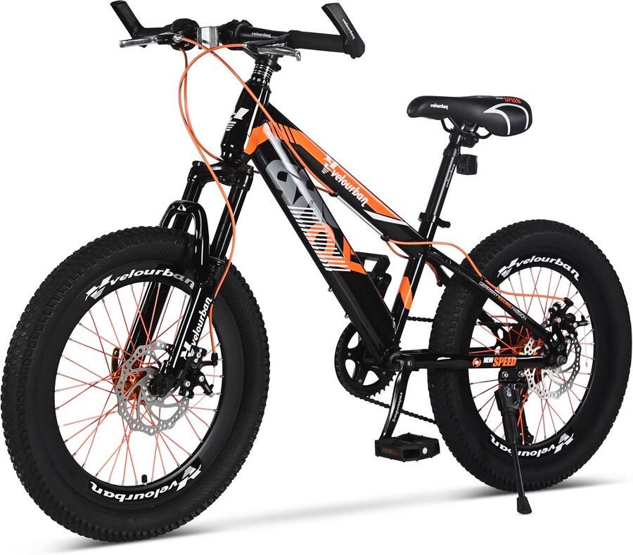Velo Urban 20 Inch Kinder Mountainbike – 7-speed Shimano – Schijfremmen – Oranje & Zwart
