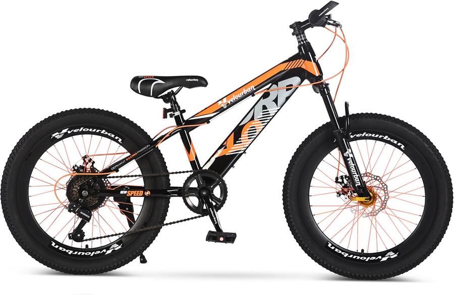 Velo Urban 22 Inch Kinder Mountainbike – 7-speed Shimano – Schijfremmen – Oranje & Zwart