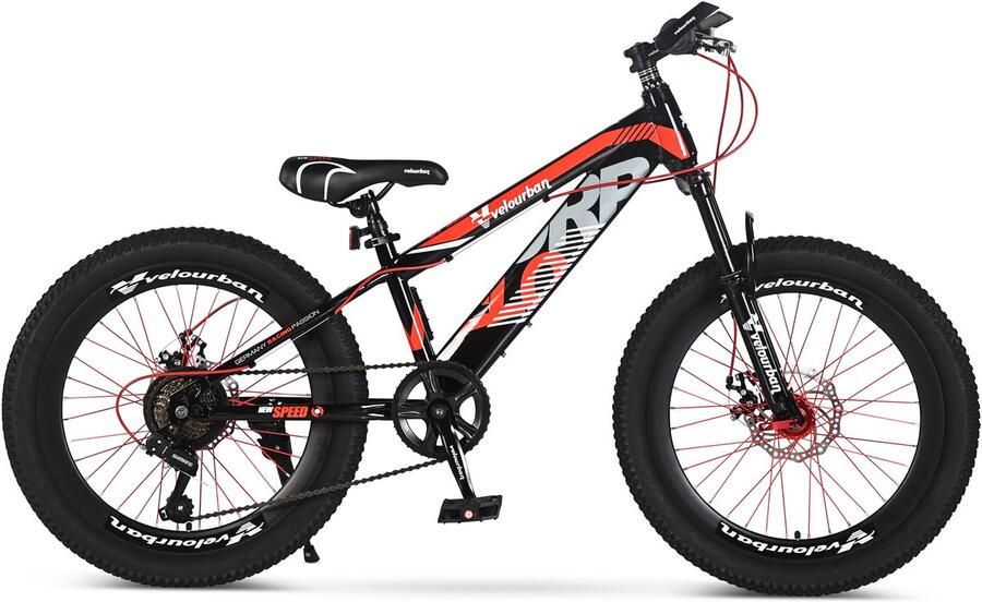 Velo Urban 22 Inch Kinder Mountainbike – 7-speed Shimano – Schijfremmen – Rood & Zwart
