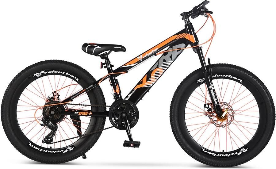 Velo Urban 24 Inch Kinder Mountainbike – 21-speed Shimano – Schijfremmen – Oranje & Zwart