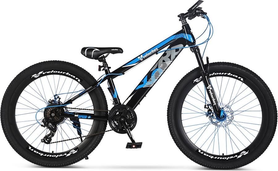 Velo Urban 26 Inch Jeugd Mountainbike – 21-speed Shimano – Schijfremmen – Blauw & Zwart