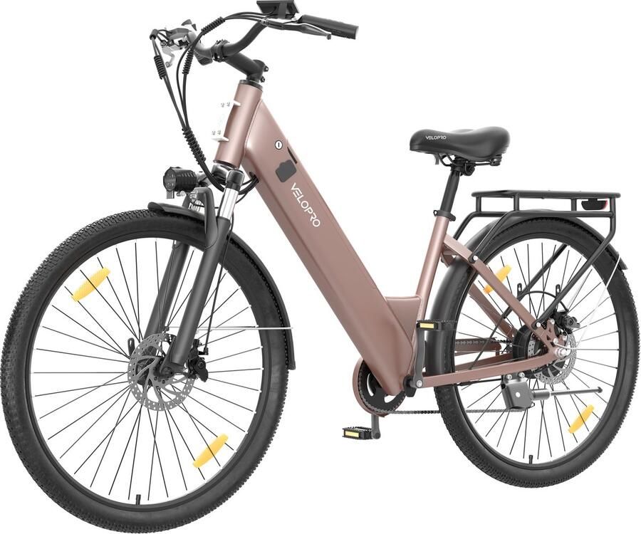 VELOPRO C1 Elektrische Fiets 250W 36V 13Ah Tot 120 km Shi o 7V 27 5 inch Mechanische Schijfrem LCD Rosa