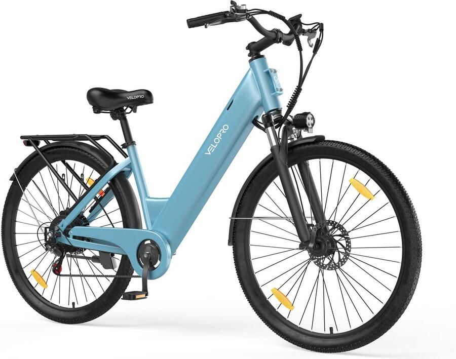 VELOPRO C1 Elektrische Fiets 250W 36V 13Ah Tot 120 km Shi o 7V 27 5 inch Mechanische Schijfrem LCD blauw
