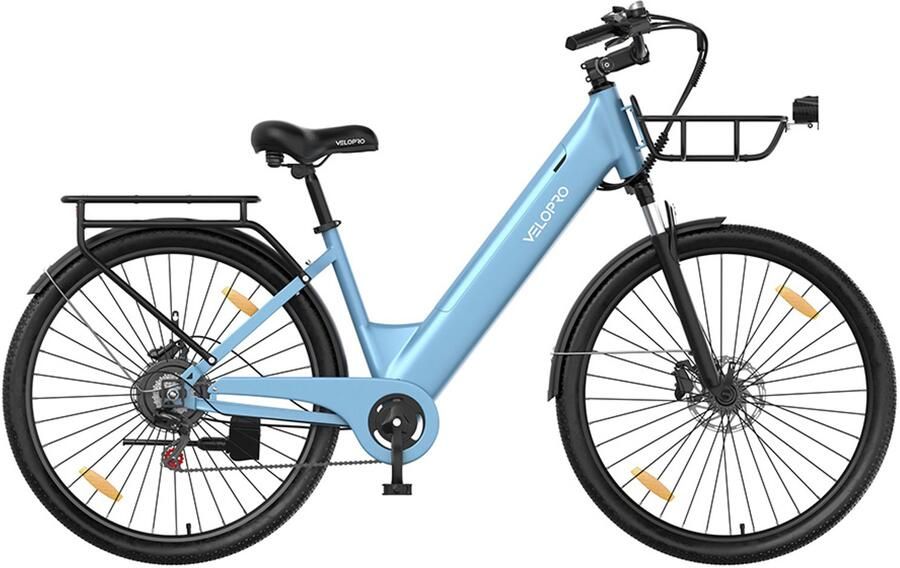 VELOPRO C1 Pro Elektrische Fiets 250W Motor 36V18Ah Accu 28x1.95 Banden Max Snelheid 25km u Max Bereik 80-100km Shi o 7-Snelheden lichtblauw