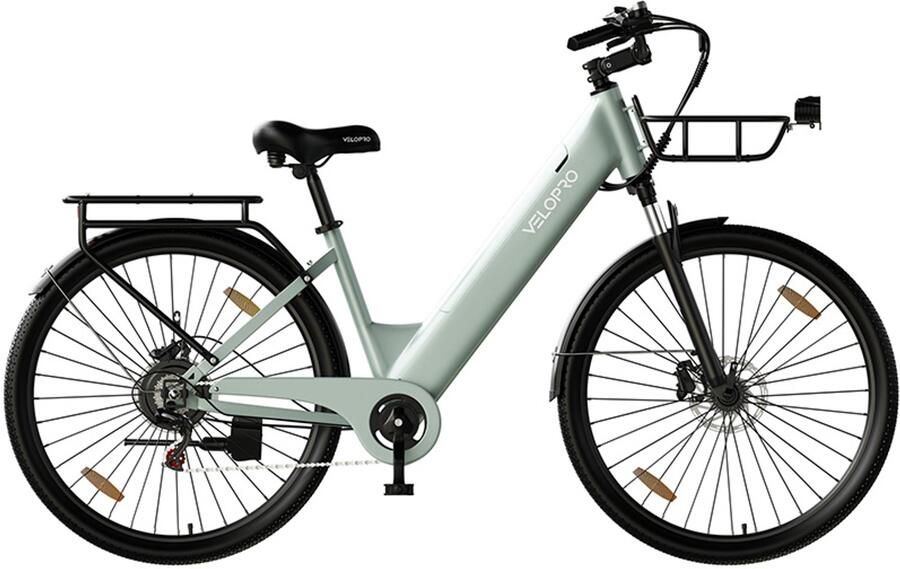 VELOPRO C1 Pro Elektrische Fiets 250W Motor 36V18Ah Accu 28x1.95 Banden Max Snelheid 25km u Max Bereik 80-100km Shi o 7-Snelheden groen