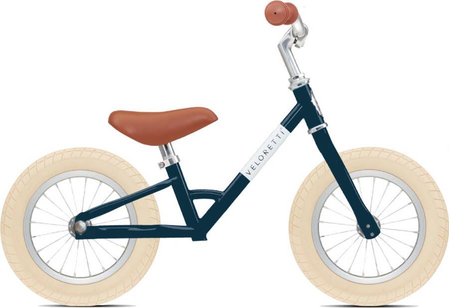 Veloretti Mini loopfiets 12 inch Donkerblauw 2-4 jaar