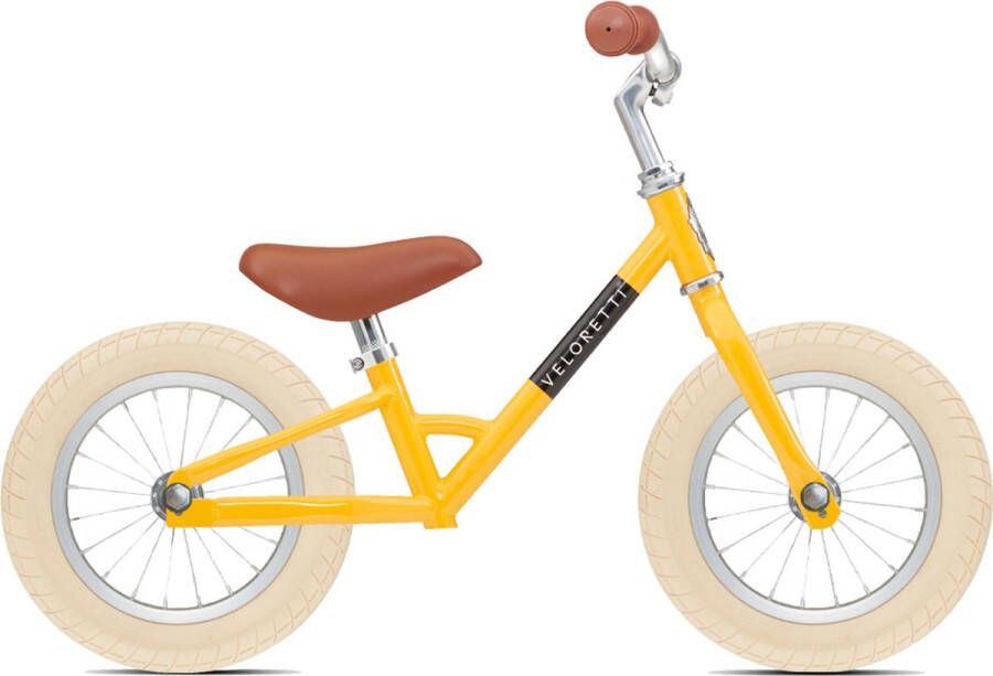Veloretti Mini loopfiets 12 inch Geel 2-4 jaar