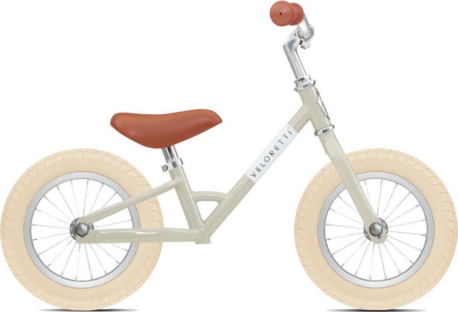 Veloretti Mini loopfiets 12 inch Grijs Beige 2-4 jaar
