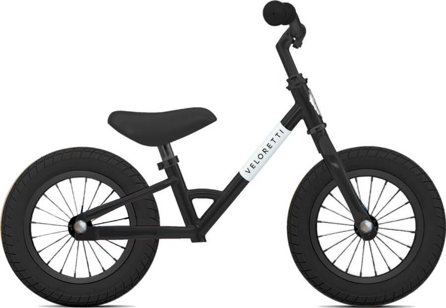 Veloretti Mini loopfiets 12 inch Zwart 2-4 jaar