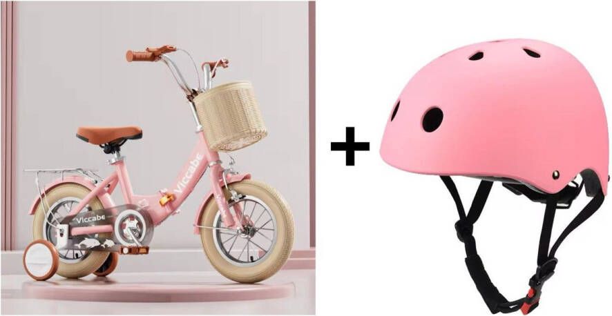 Viccabe • Meisjesfiets met mandje • 16 inch kinderfiets • Kinderfiets retro stijl • Kindervelo met mand • kinderfiets • Kinderfiets groen