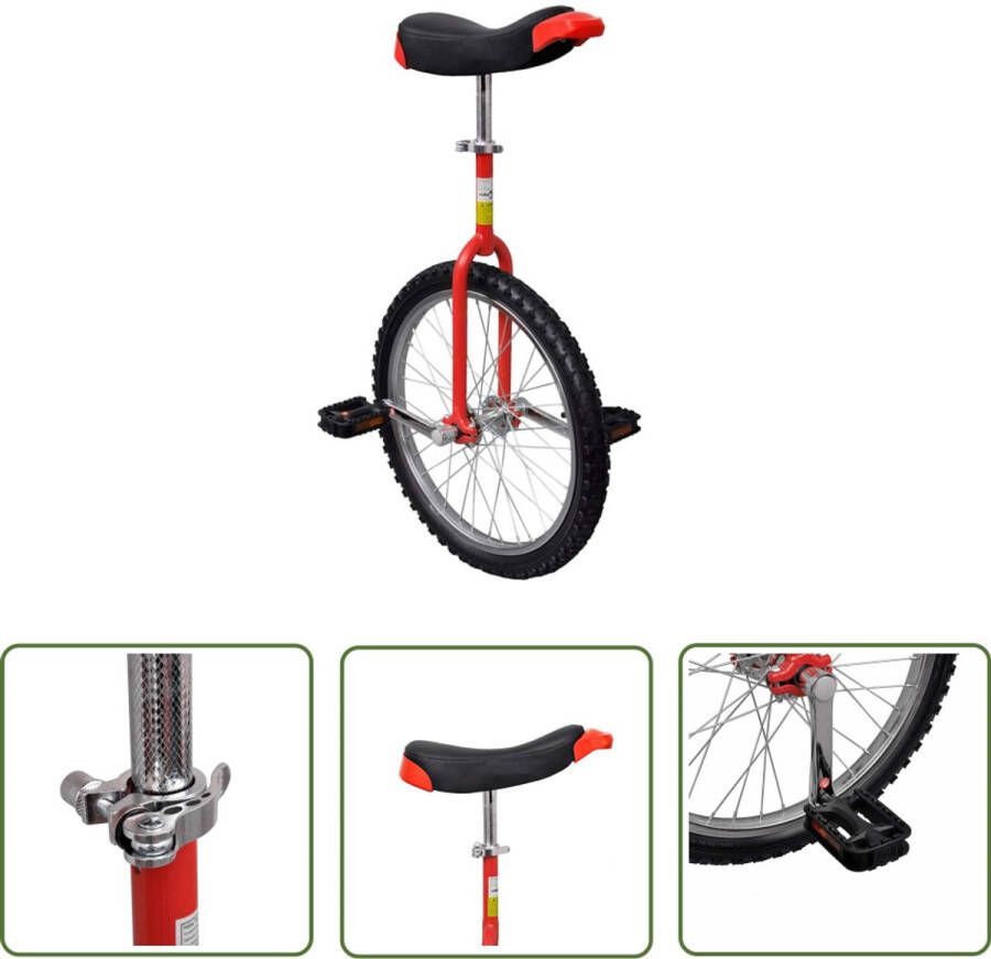 VidaXL Eenwieler 20 Inch Eenwieler verstelbaar 20 inch rood Kinderfiets Tweewieler Sport & Spel