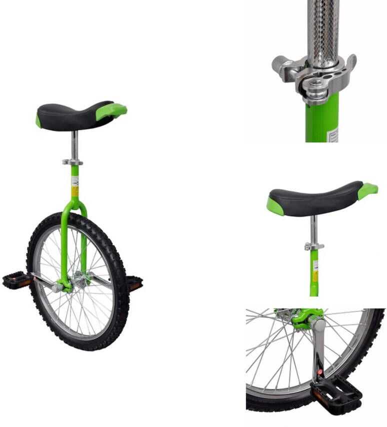 VidaXL Eenwieler Eenwielers Éénwieler Eenwieler Fiets Eenwieler verstelbaar 20 inch groen