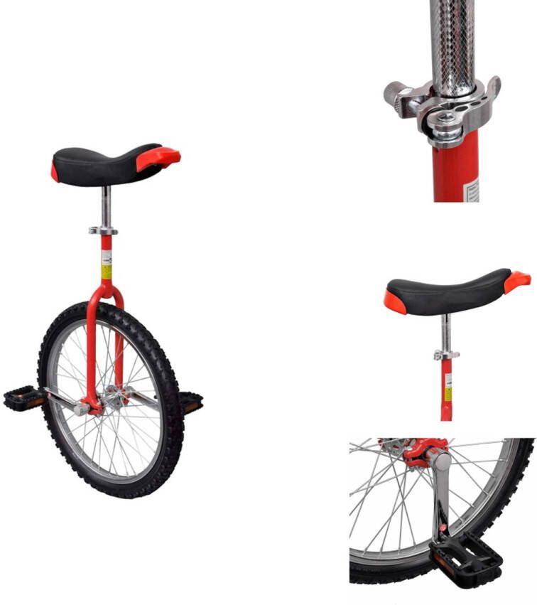 VidaXL Eenwieler Eenwielers Éénwieler Eenwieler Fiets Eenwieler verstelbaar 20 inch rood