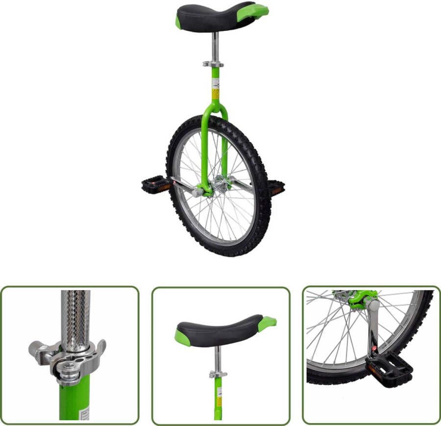 VidaXL Eenwieler Kopen Eenwieler verstelbaar 20 inch groen Kinderfiets Tweewieler Sport & Spel