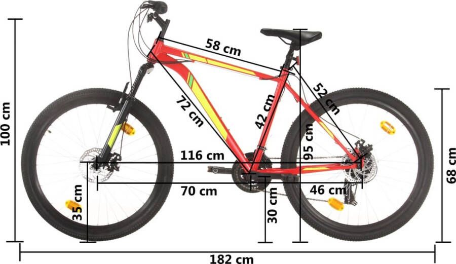 vidaXL Mountainbike 21 versnellingen 27 5 inch wielen 42 cm frame rood