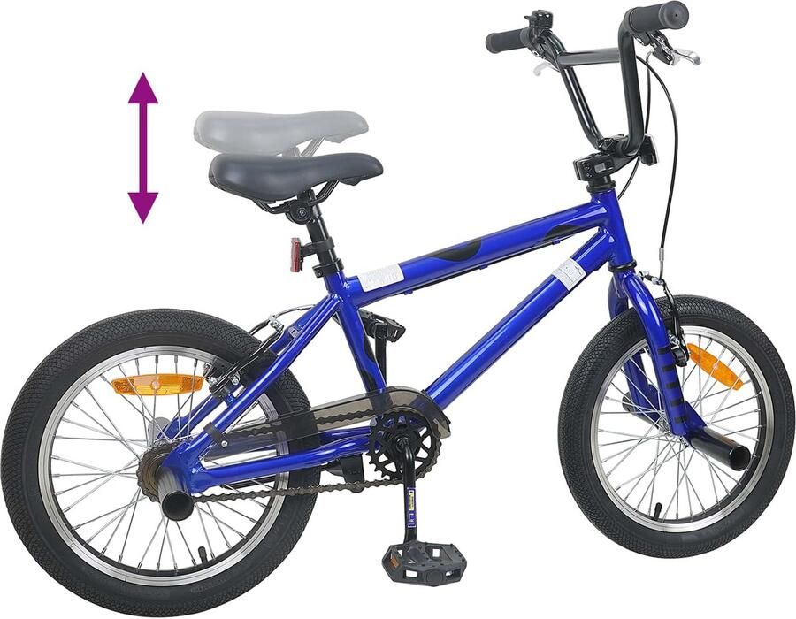 VidaXL BMX Fiets 16 Inch voor 5-8 jaar oud Donkerblauw