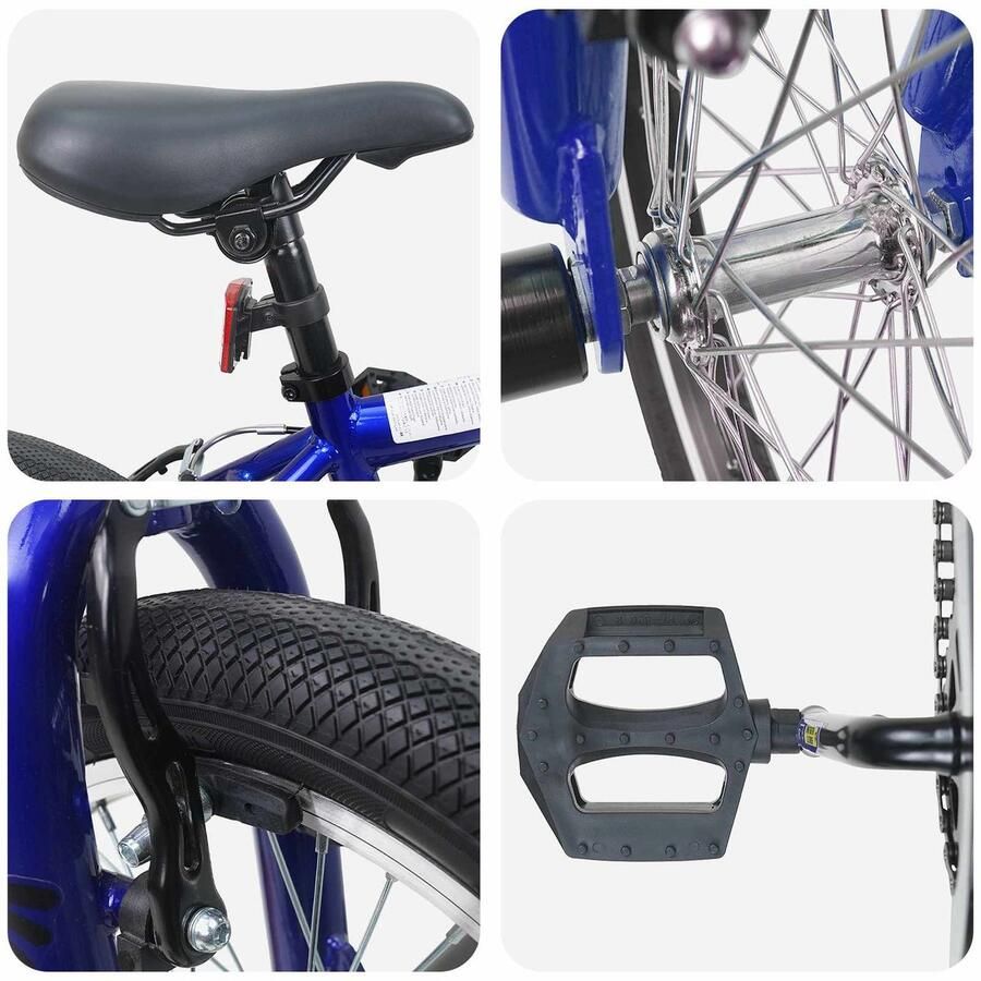 VidaXL BMX Fiets 16 Inch voor 5-8 jaar oud Donkerblauw