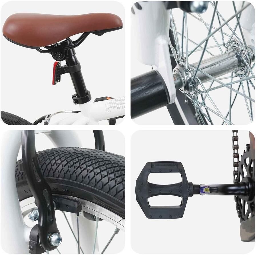 VidaXL BMX Fiets 16 Inch voor 5-8 jaar oud Wit
