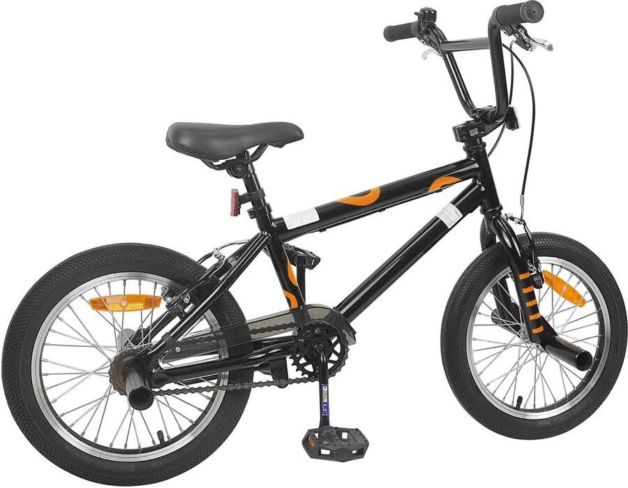 VidaXL BMX Fiets 16 Inch voor 5-8 jaar oud Zwart