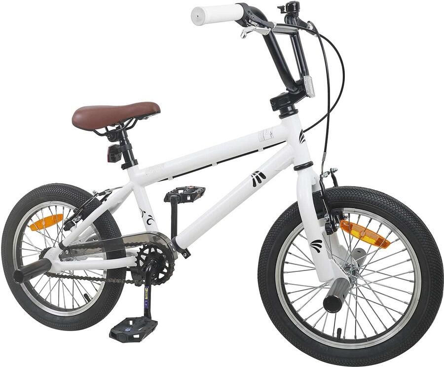 VidaXL BMX Fiets 18 Inch voor 7-10 jaar oud Wit