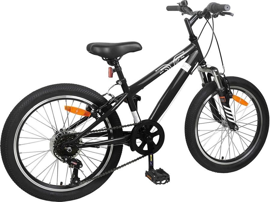 VidaXL Kinder mountainbike 20 Inch 6-Speed voor 5-8 jaar oud Zwart