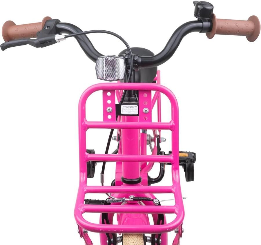 VidaXL Kinderfiets 12 Inch voor 2-4 jaar oud Donkerroze