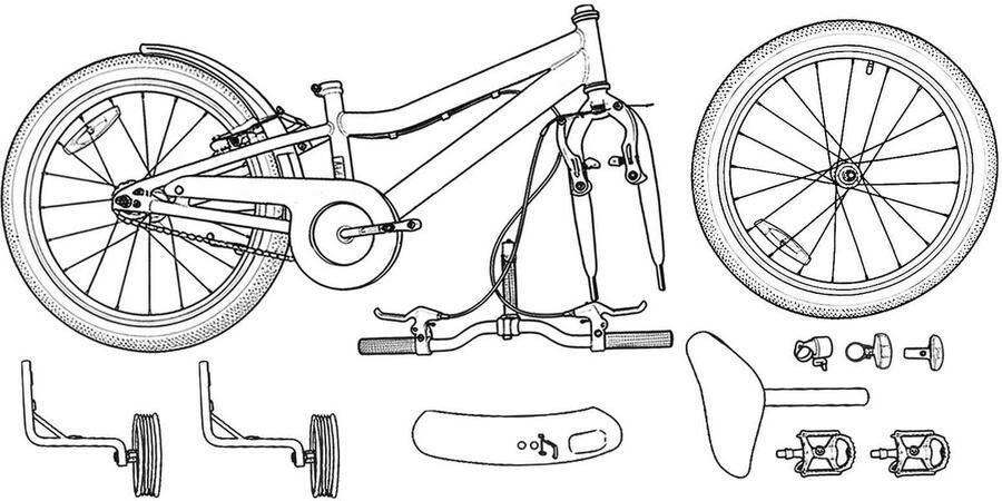VidaXL Kinderfiets 16 Inch voor 4-6 jaar oud Lichtblauw