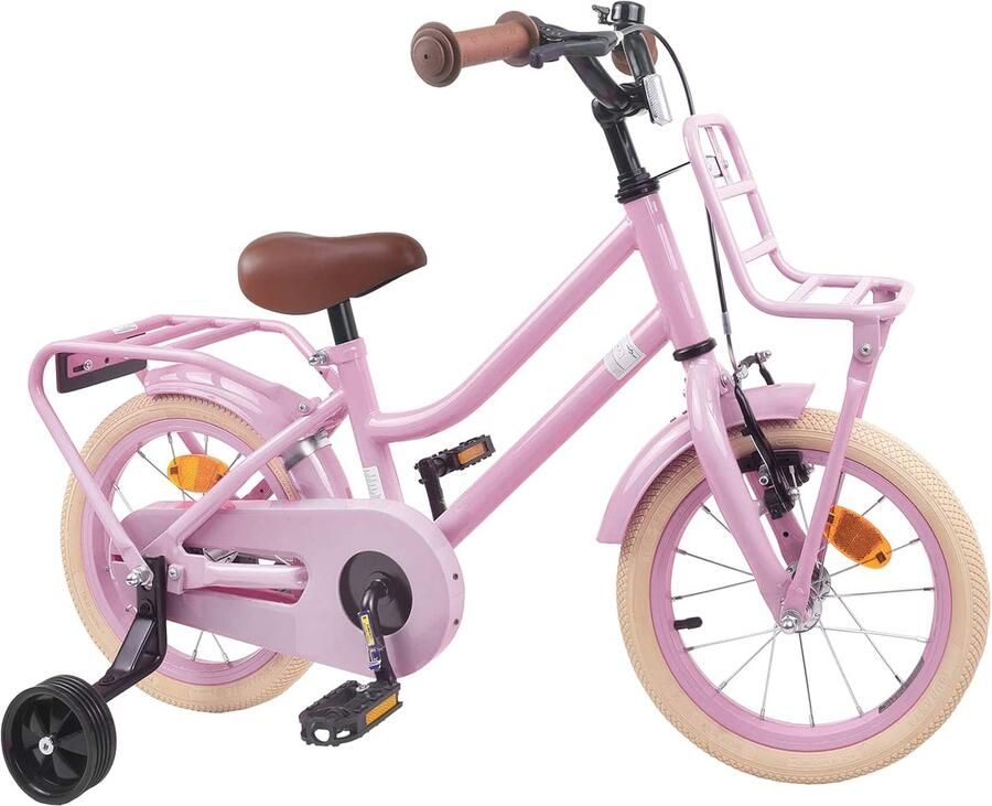 VidaXL Kinderfiets 14 Inch voor 3-5 jaar oud Licht Roze