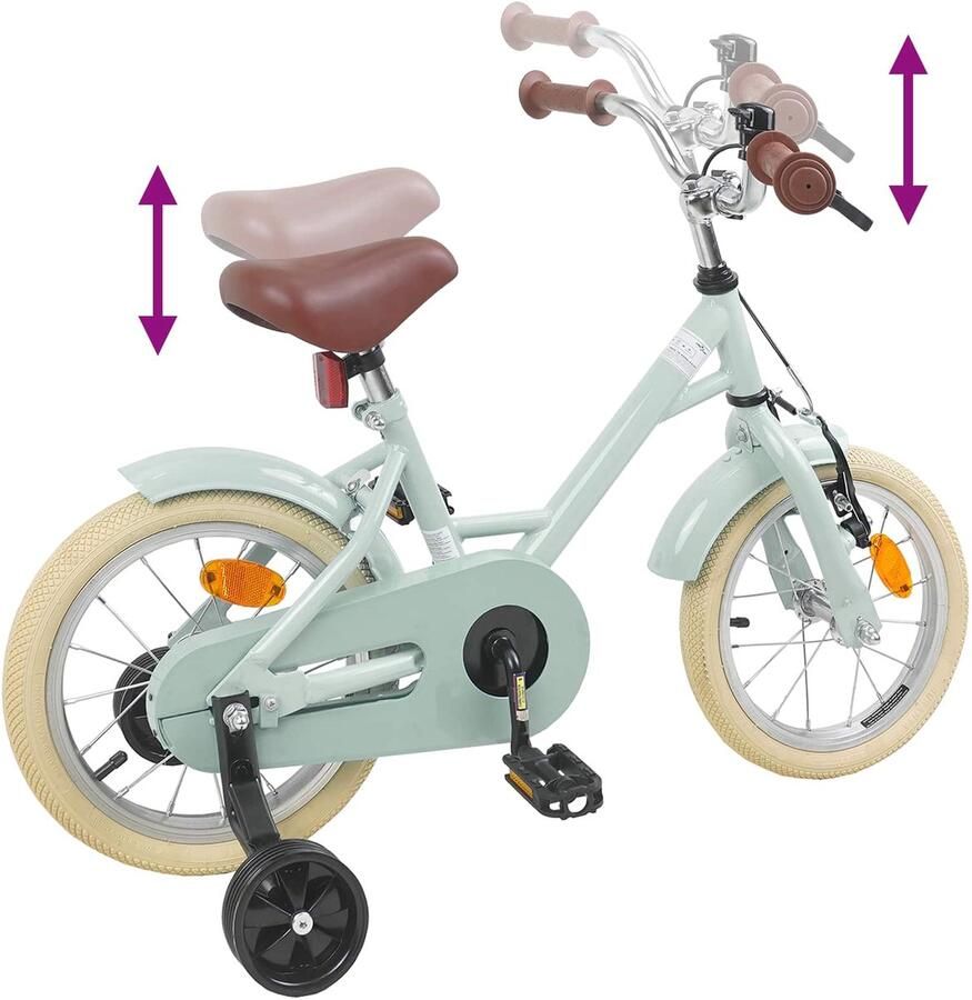 VidaXL Kinderfiets 14 Inch voor 3-5 jaar oud Lichtgroen