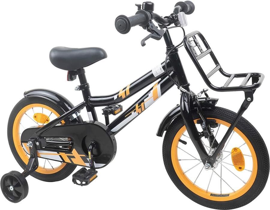 VidaXL Kinderfiets 12 Inch voor 2-4 jaar oud Oranje Zwart