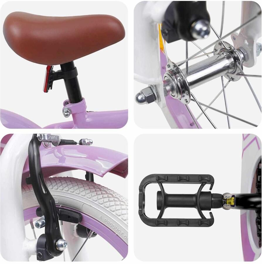 VidaXL Kinderfiets 12 Inch voor 2-4 jaar oud Paars