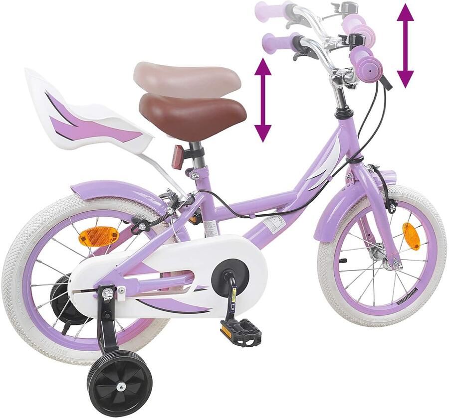 VidaXL Kinderfiets 12 Inch voor 2-4 jaar oud Paars