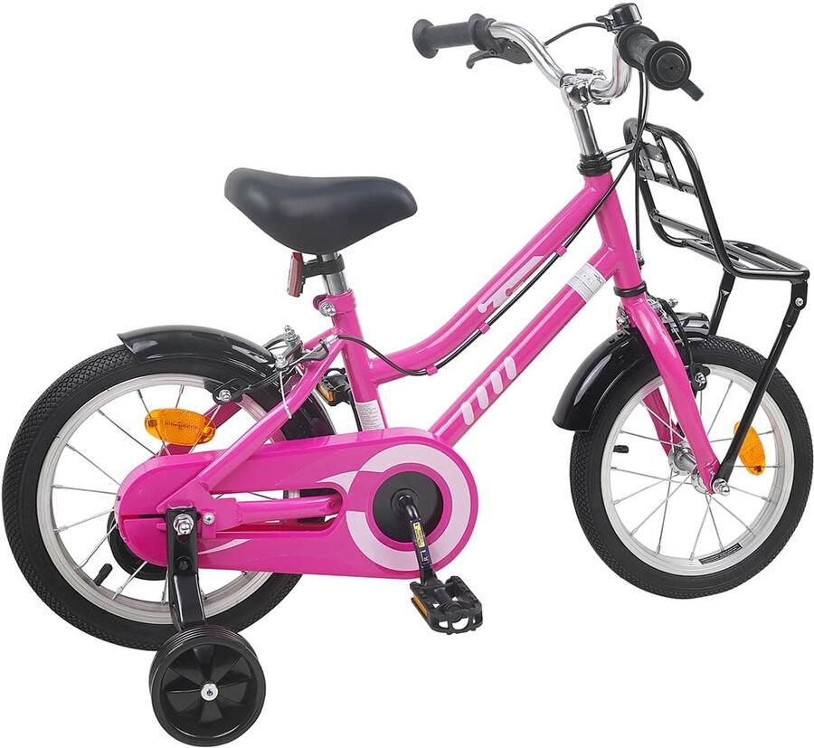 VidaXL Kinderfiets 12 Inch voor 2-4 jaar oud Roze en Zwart