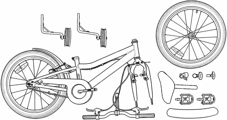 VidaXL Kinderfiets 12 Inch voor 2-4 jaar oud Roze Wit