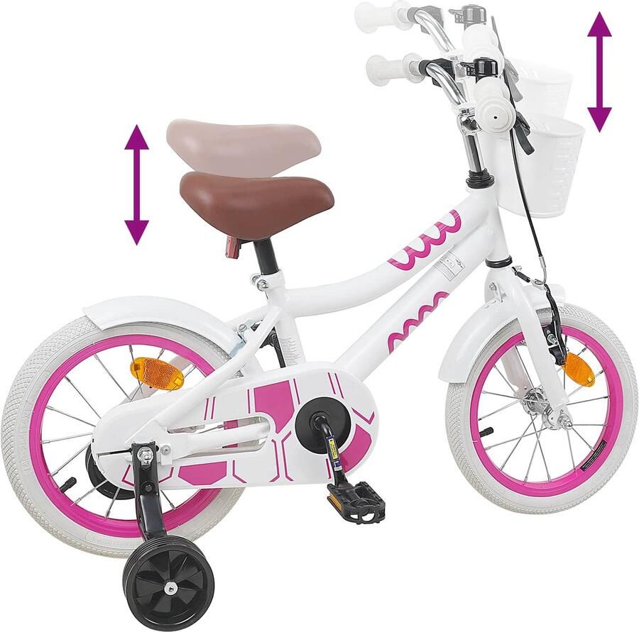 VidaXL Kinderfiets 16 Inch voor 4-6 jaar oud Wit