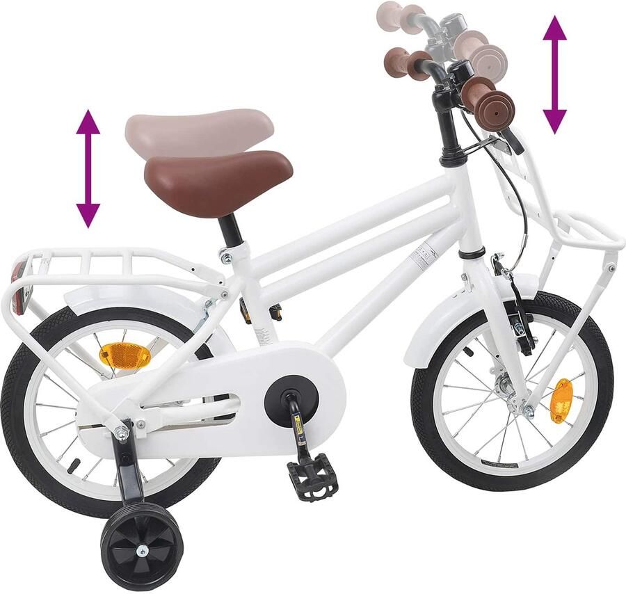 VidaXL Kinderfiets 12 Inch voor 2-4 jaar oud Wit
