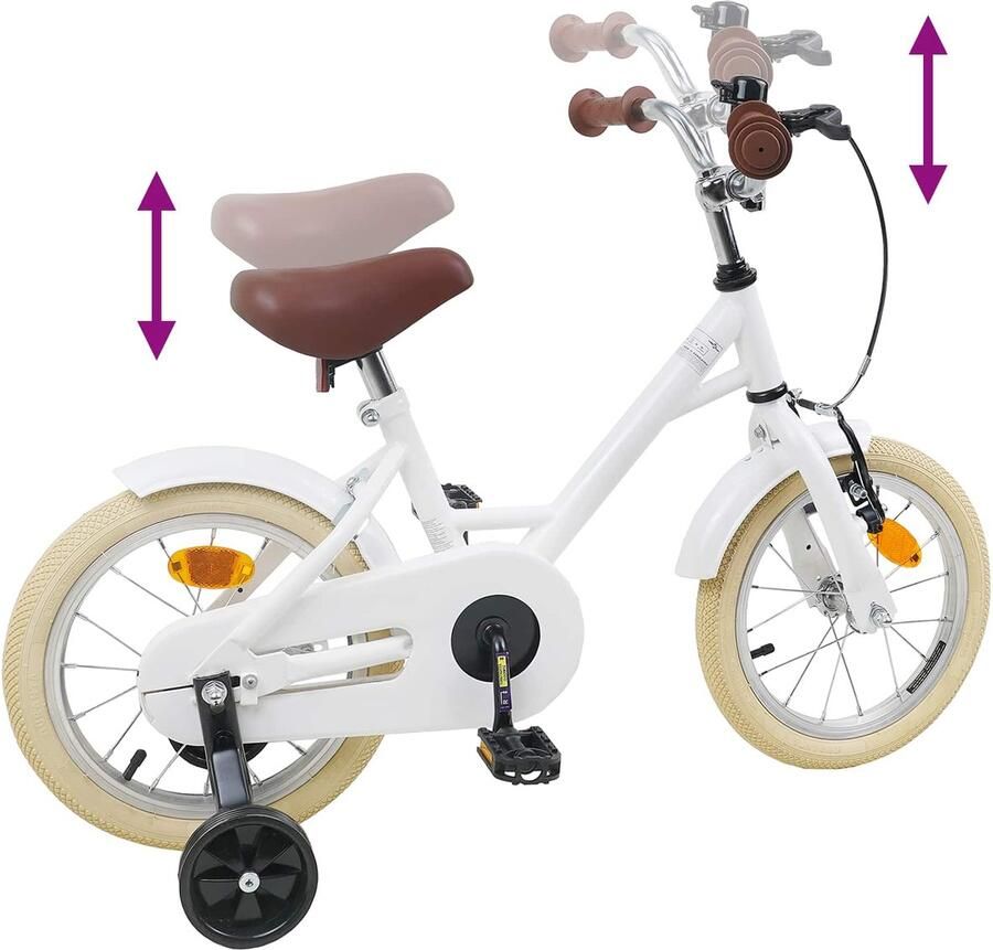 VidaXL Kinderfiets 12 Inch voor 2-4 jaar oud Wit