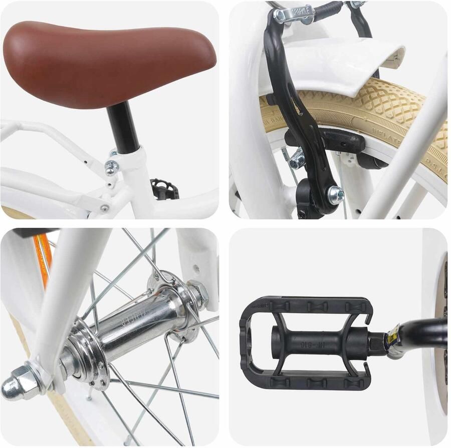 VidaXL Kinderfiets 14 Inch voor 3-5 jaar oud Wit