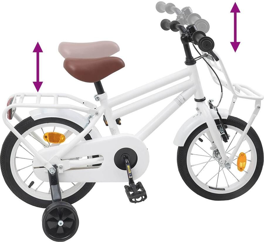 VidaXL Kinderfiets 12 Inch voor 2-4 jaar oud Wit