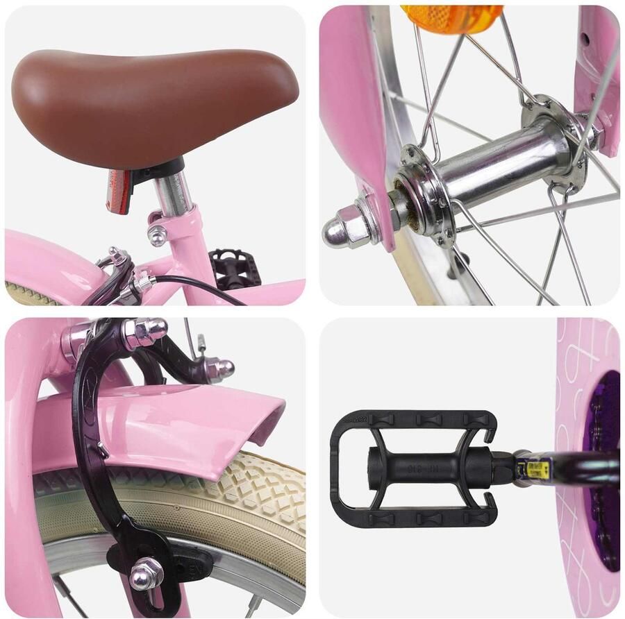 VidaXL Kinderfiets 14 Inch 3-5 Licht Roze