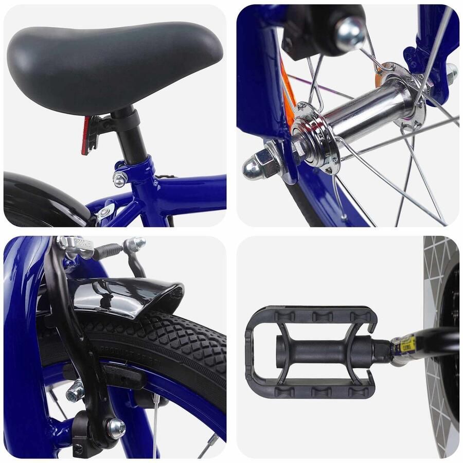 VidaXL Kinderfiets 14 Inch voor 3-5 jaar oud Donkerblauw