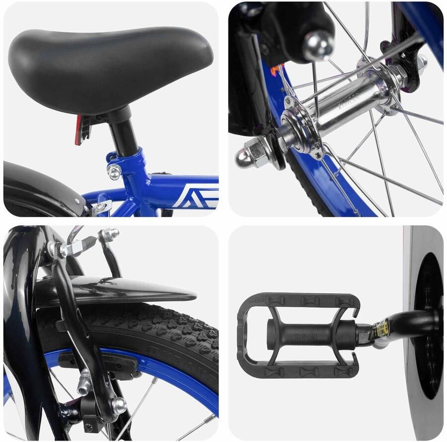VidaXL Kinderfiets 14 Inch voor 3-5 jaar oud Donkerblauw