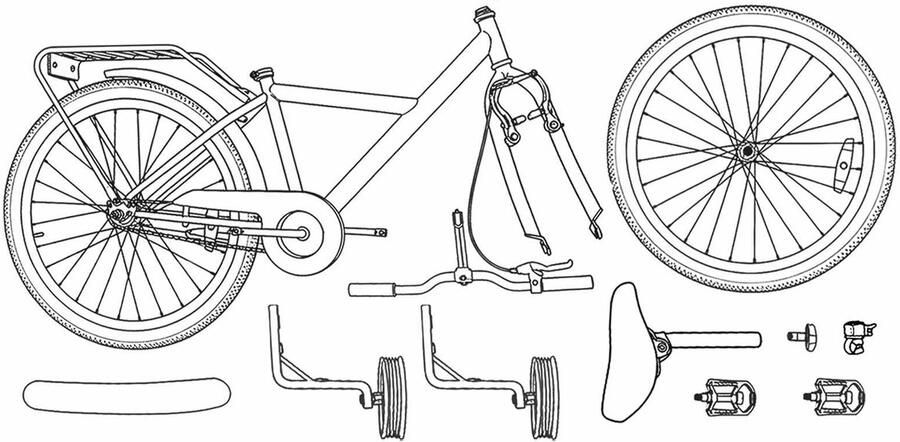 VidaXL Kinderfiets 14 Inch voor 3-5 jaar oud Donkerblauw