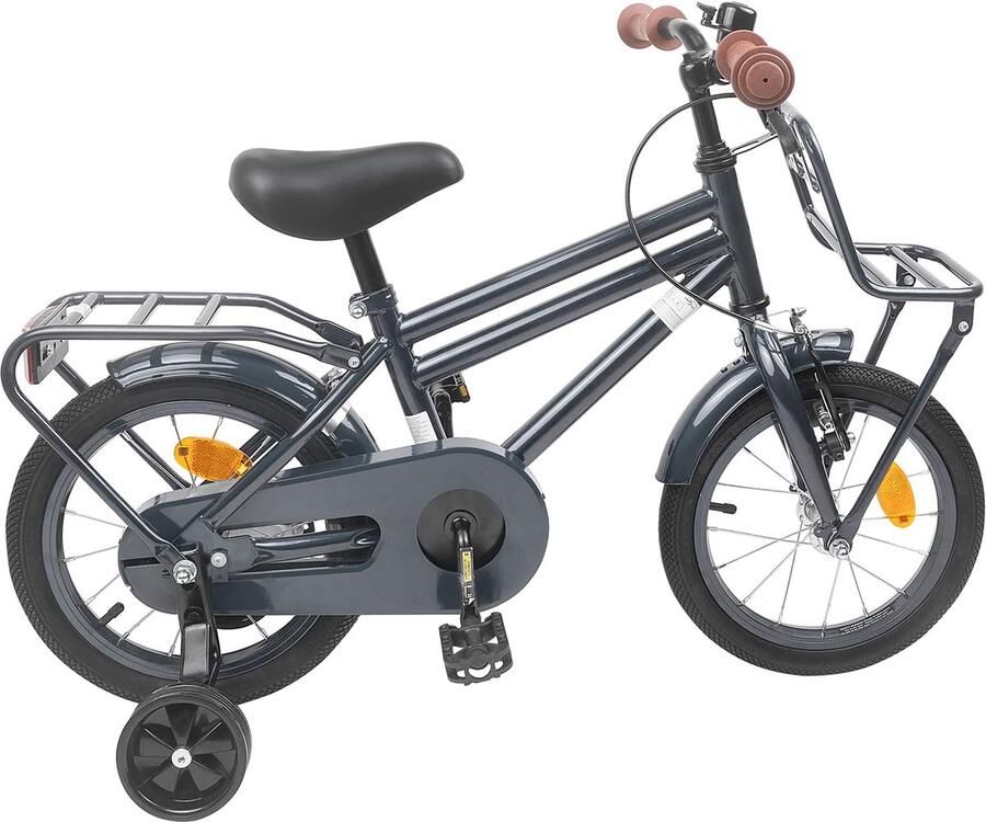 VidaXL Kinderfiets 14 Inch voor 3-5 jaar oud Donkergrijs