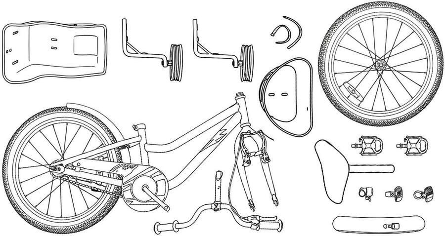 VidaXL Kinderfiets 14 Inch voor 3-5 jaar oud Donkerroze