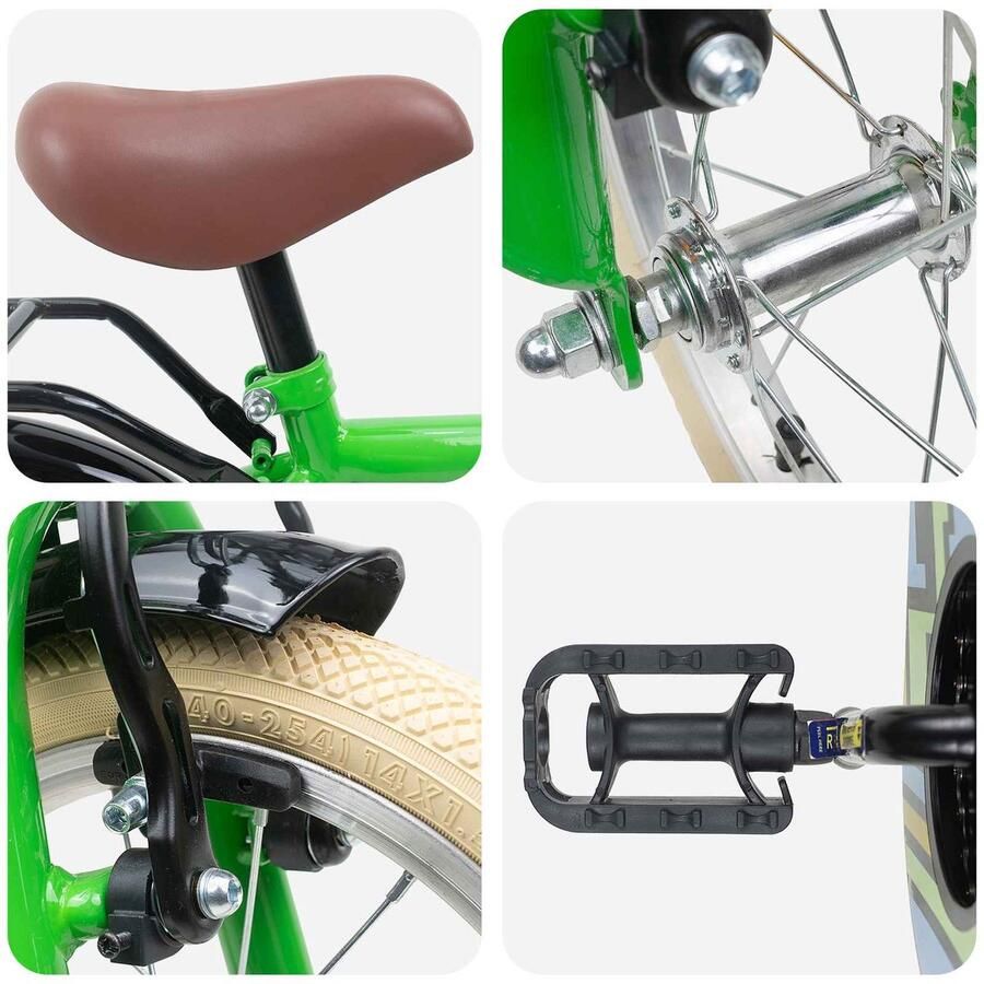 VidaXL Kinderfiets 14 Inch voor 3-5 jaar oud Groen